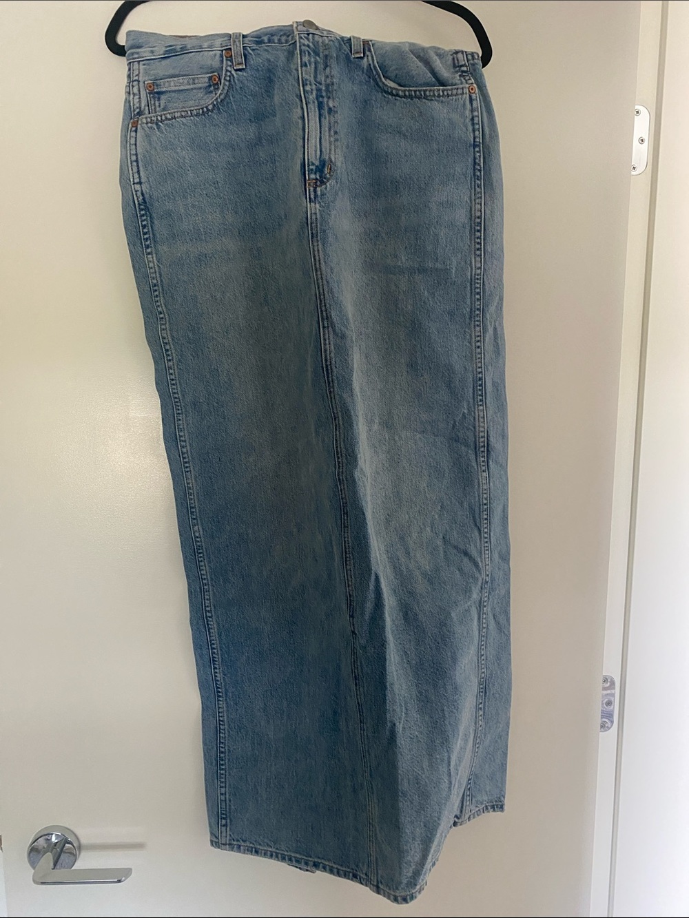 Denim Forum Light Blue Maxi Denim Skirt